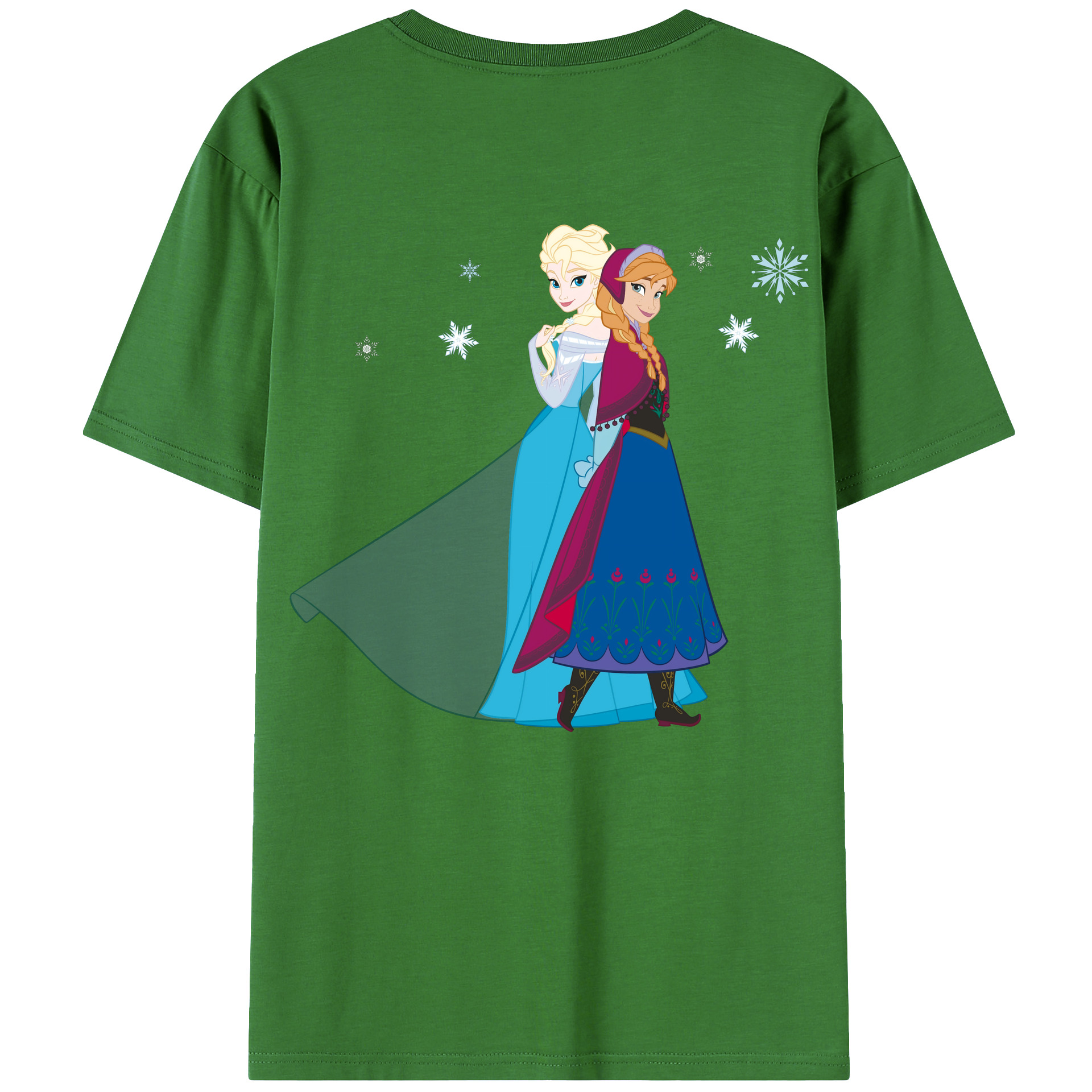 （画像用） アナと雪の女王 アンナ エルサ Frozen Anna Elsa レディース半袖Tシャツ(バックプリント)